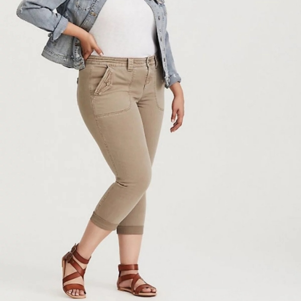 TORRID Cropped Twill Military Pant Morel